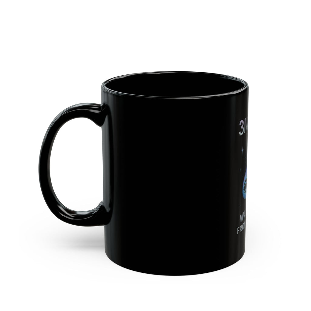 Wanderer From The Stars Black Mug — 11oz/15oz Space Comet Coffee Cup