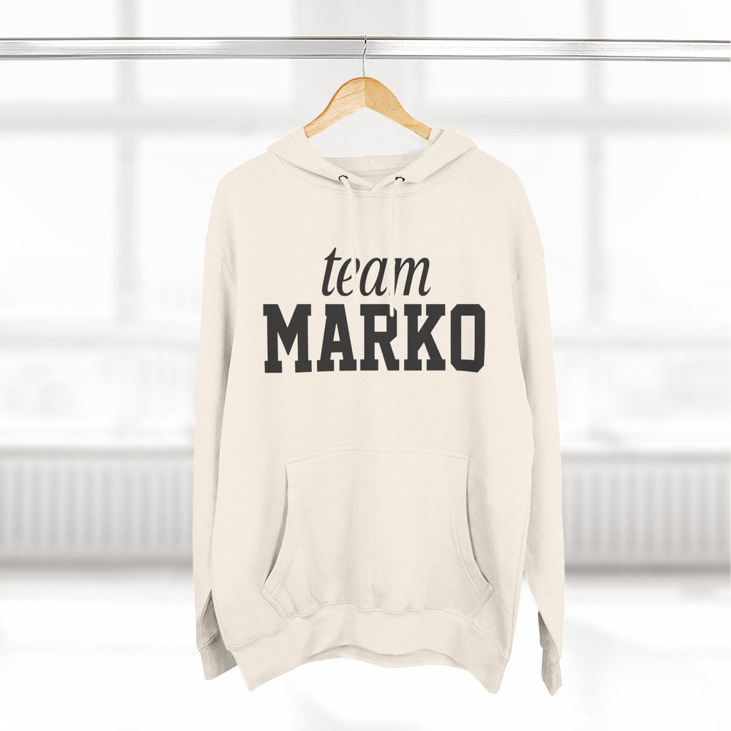 Team Marko Hoodie, Personalized Fleece Sweatshirt, Gift for Sports Fans, Casual Wear, Gym Outfit, Custom Hoodie