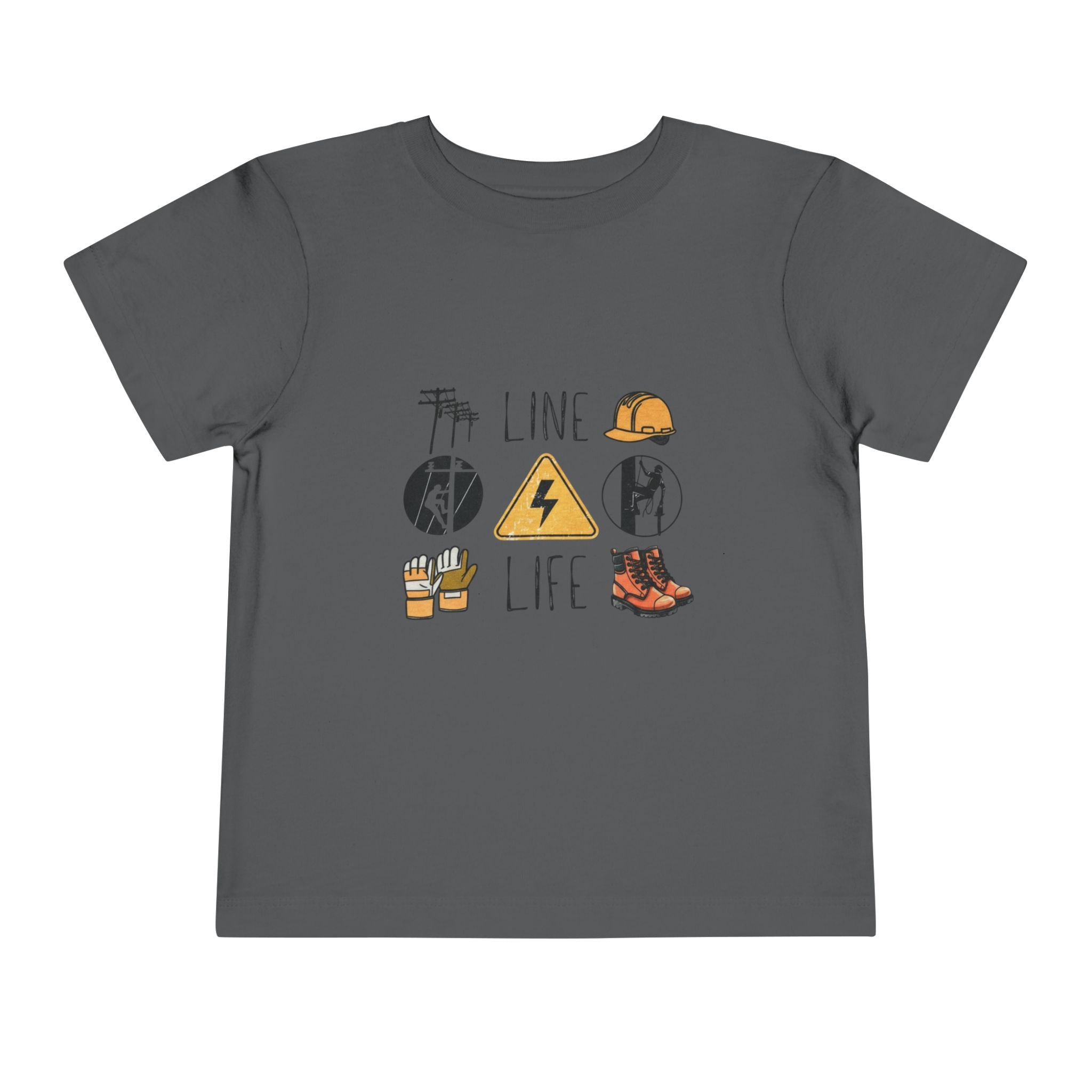 Toddler Line Life Tee, Kids Safety Shirt, Construction Theme, Funny Work Tee, Unique Gift for Boys, Personalized Toddler Apparel