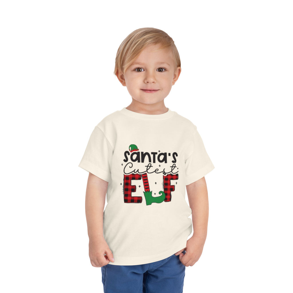 Santa's Cutest Elf Toddler Tee, Holiday Shirt, Christmas Clothing, Kids Apparel, Festive Gift, Elf T-Shirt