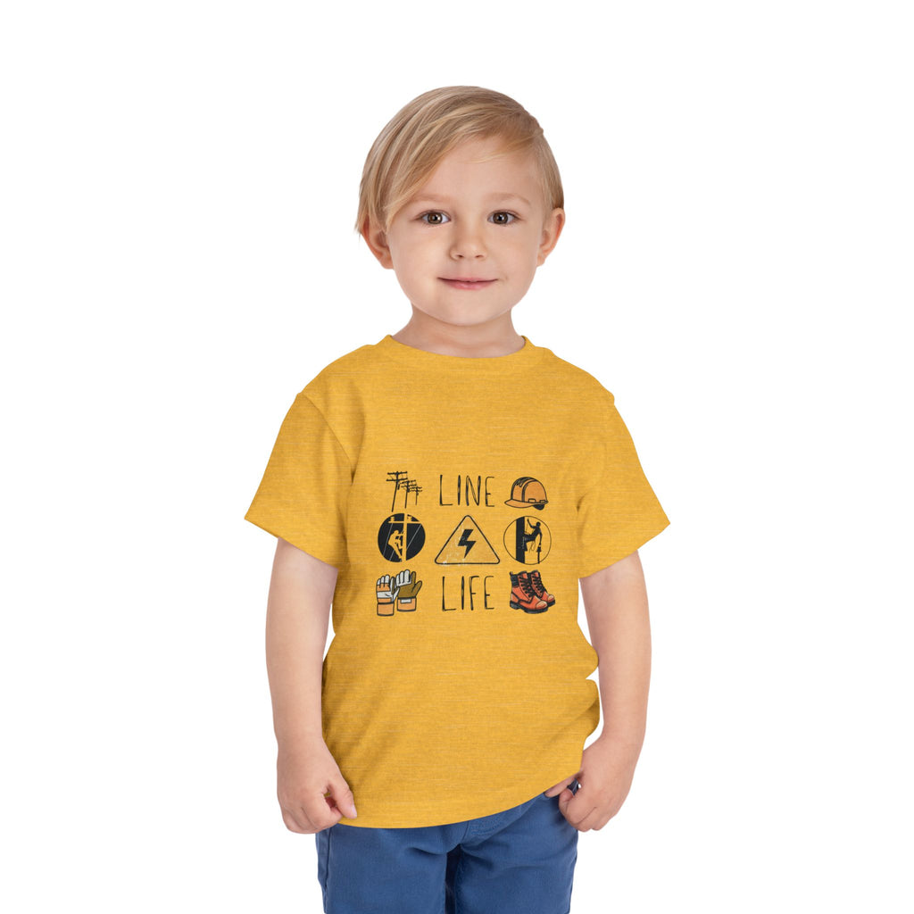 Toddler Line Life Tee, Kids Safety Shirt, Construction Theme, Funny Work Tee, Unique Gift for Boys, Personalized Toddler Apparel
