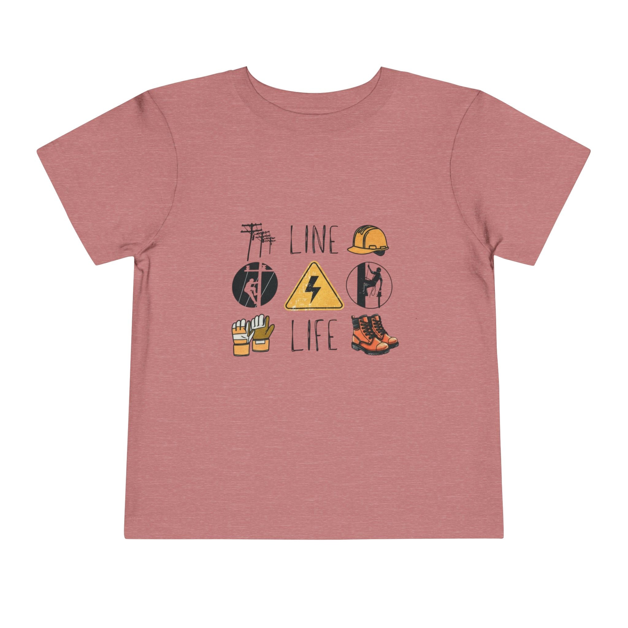 Toddler Line Life Tee, Kids Safety Shirt, Construction Theme, Funny Work Tee, Unique Gift for Boys, Personalized Toddler Apparel