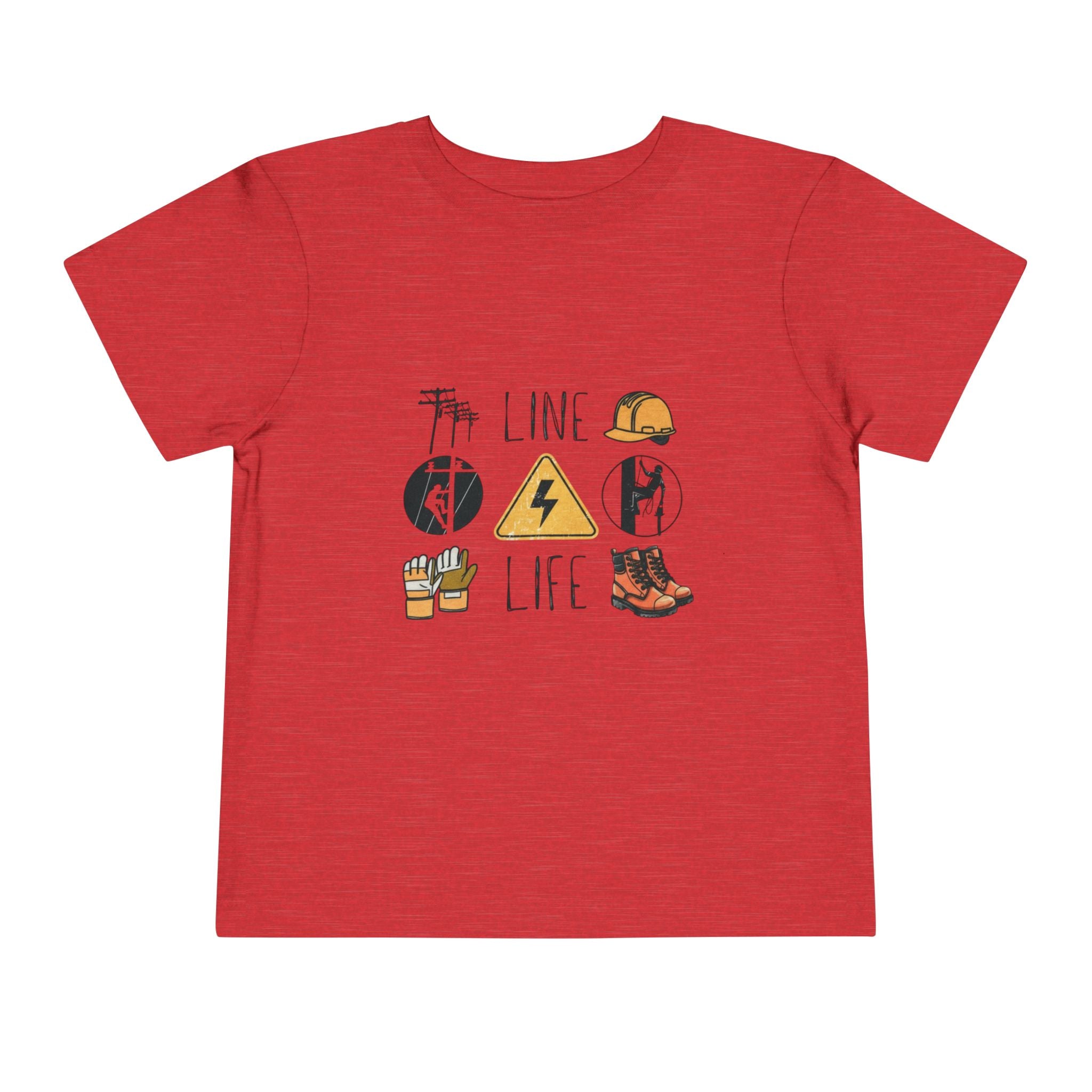 Toddler Line Life Tee, Kids Safety Shirt, Construction Theme, Funny Work Tee, Unique Gift for Boys, Personalized Toddler Apparel
