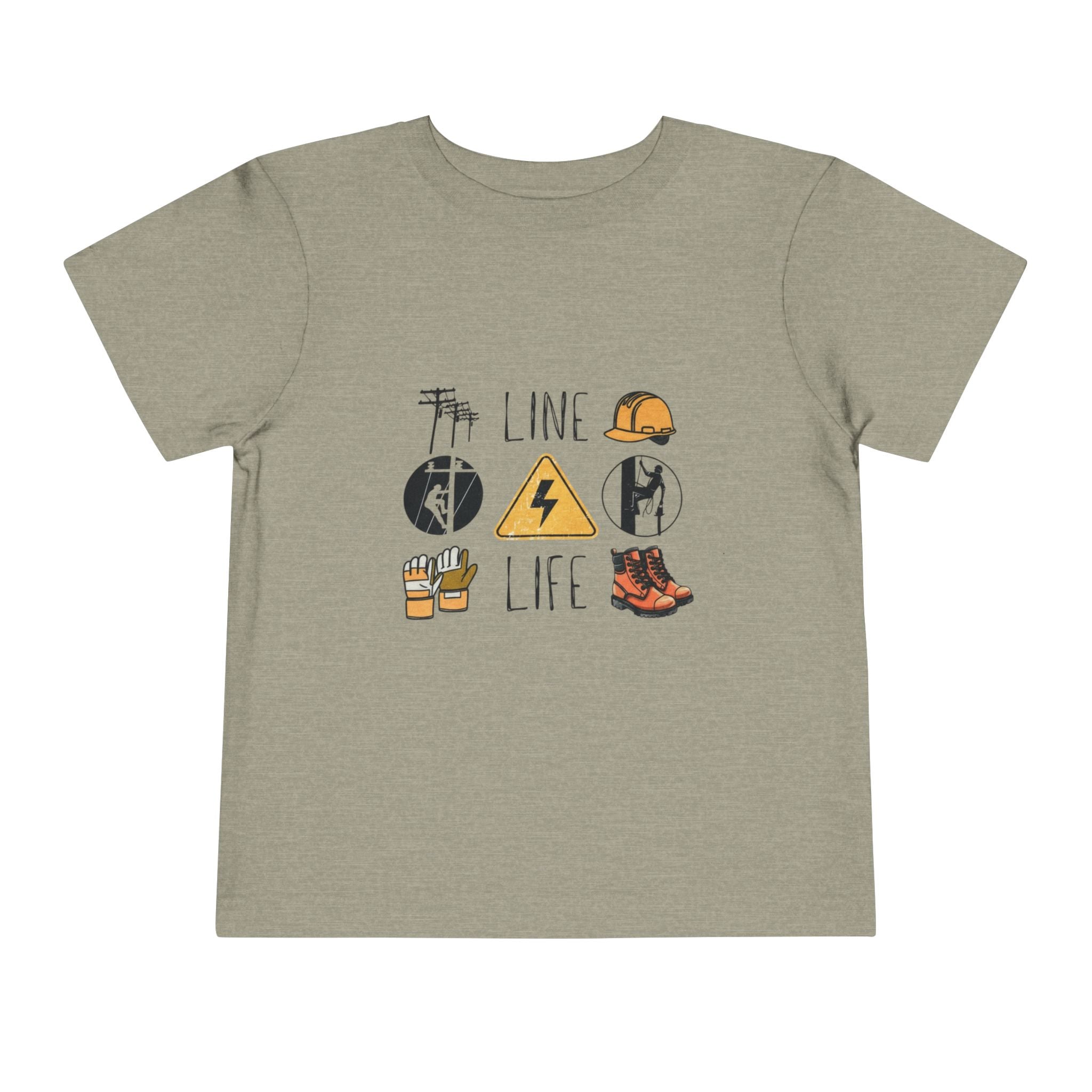 Toddler Line Life Tee, Kids Safety Shirt, Construction Theme, Funny Work Tee, Unique Gift for Boys, Personalized Toddler Apparel