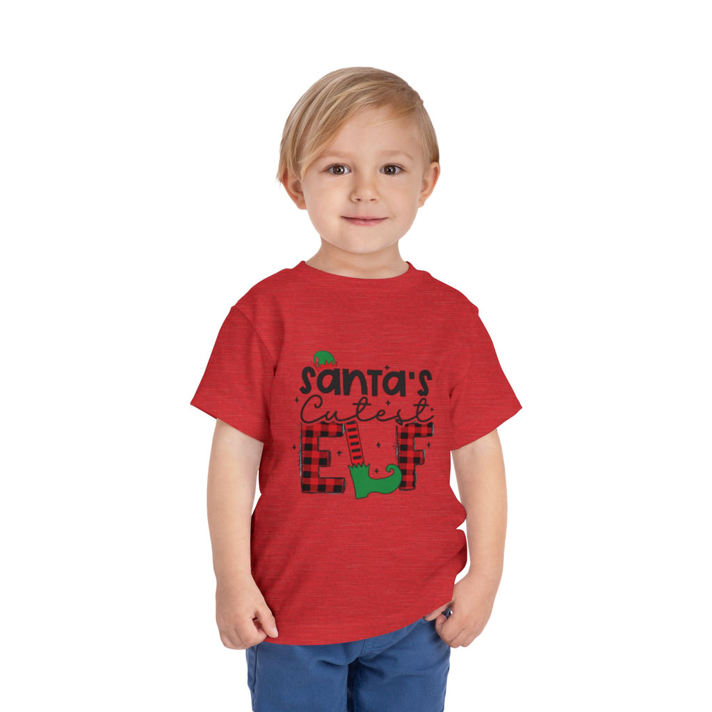 Santa's Cutest Elf Toddler Tee, Holiday Shirt, Christmas Clothing, Kids Apparel, Festive Gift, Elf T-Shirt