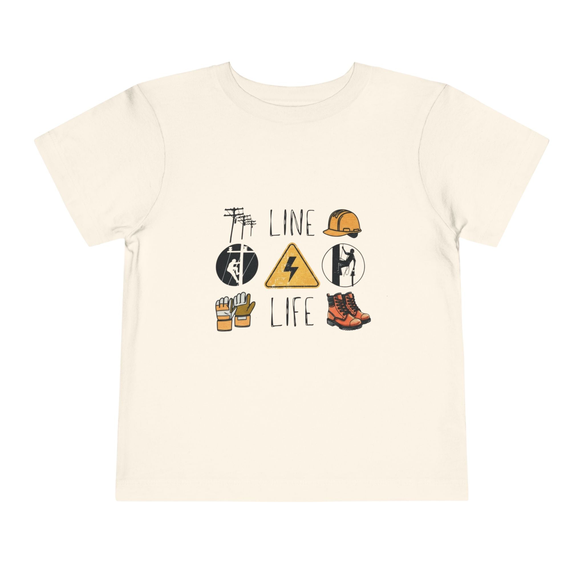 Toddler Line Life Tee, Kids Safety Shirt, Construction Theme, Funny Work Tee, Unique Gift for Boys, Personalized Toddler Apparel