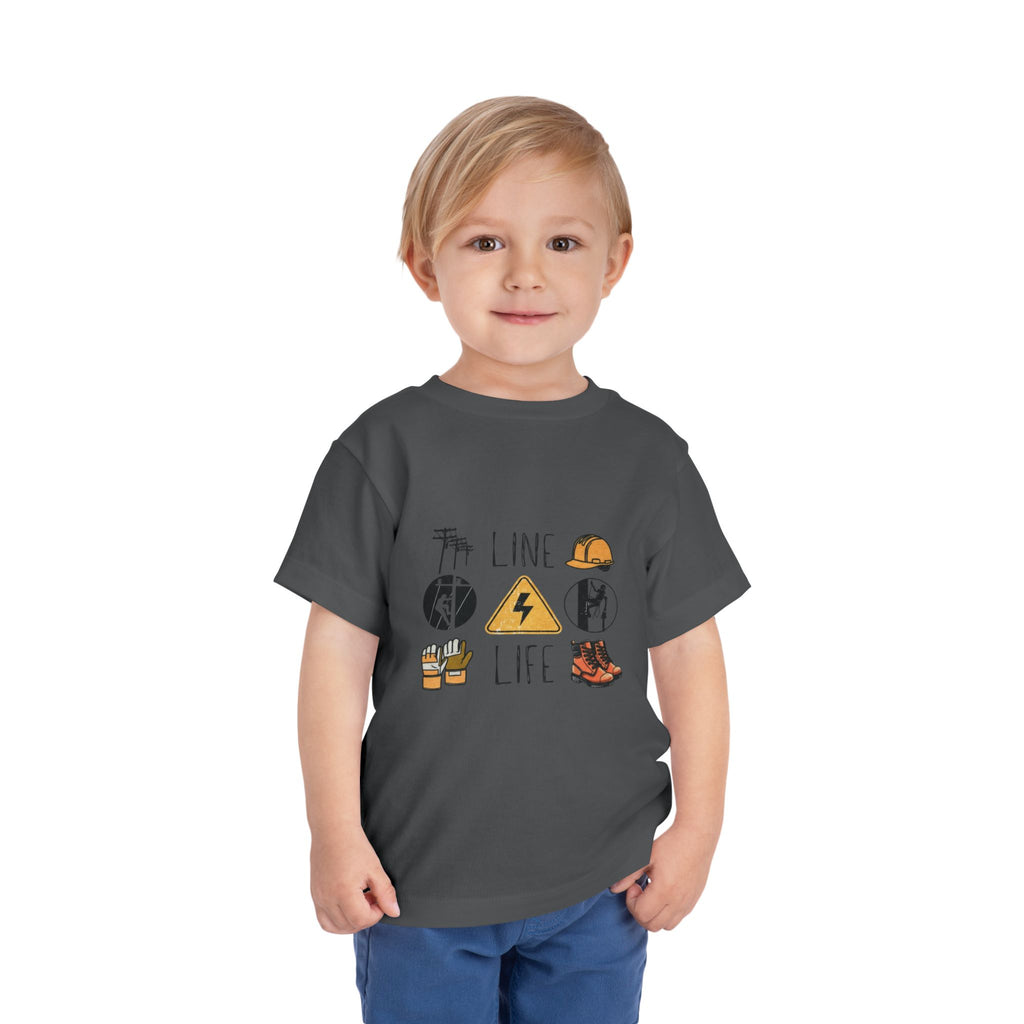 Toddler Line Life Tee, Kids Safety Shirt, Construction Theme, Funny Work Tee, Unique Gift for Boys, Personalized Toddler Apparel