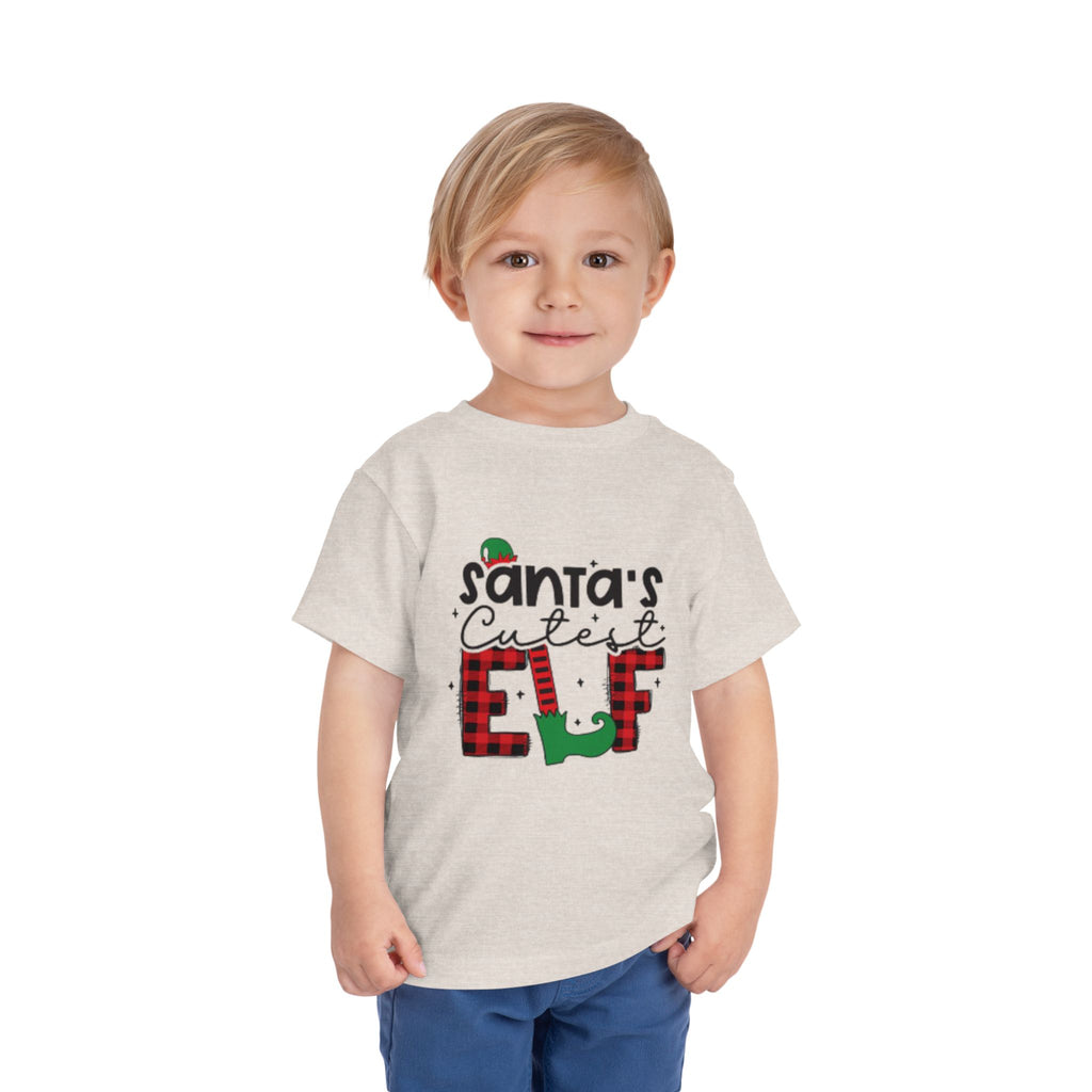 Santa's Cutest Elf Toddler Tee, Holiday Shirt, Christmas Clothing, Kids Apparel, Festive Gift, Elf T-Shirt