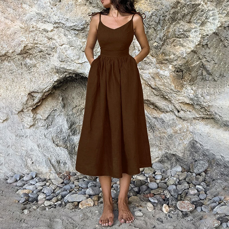 Fashion Sexy High Waist Sleeveless Cami Dress
