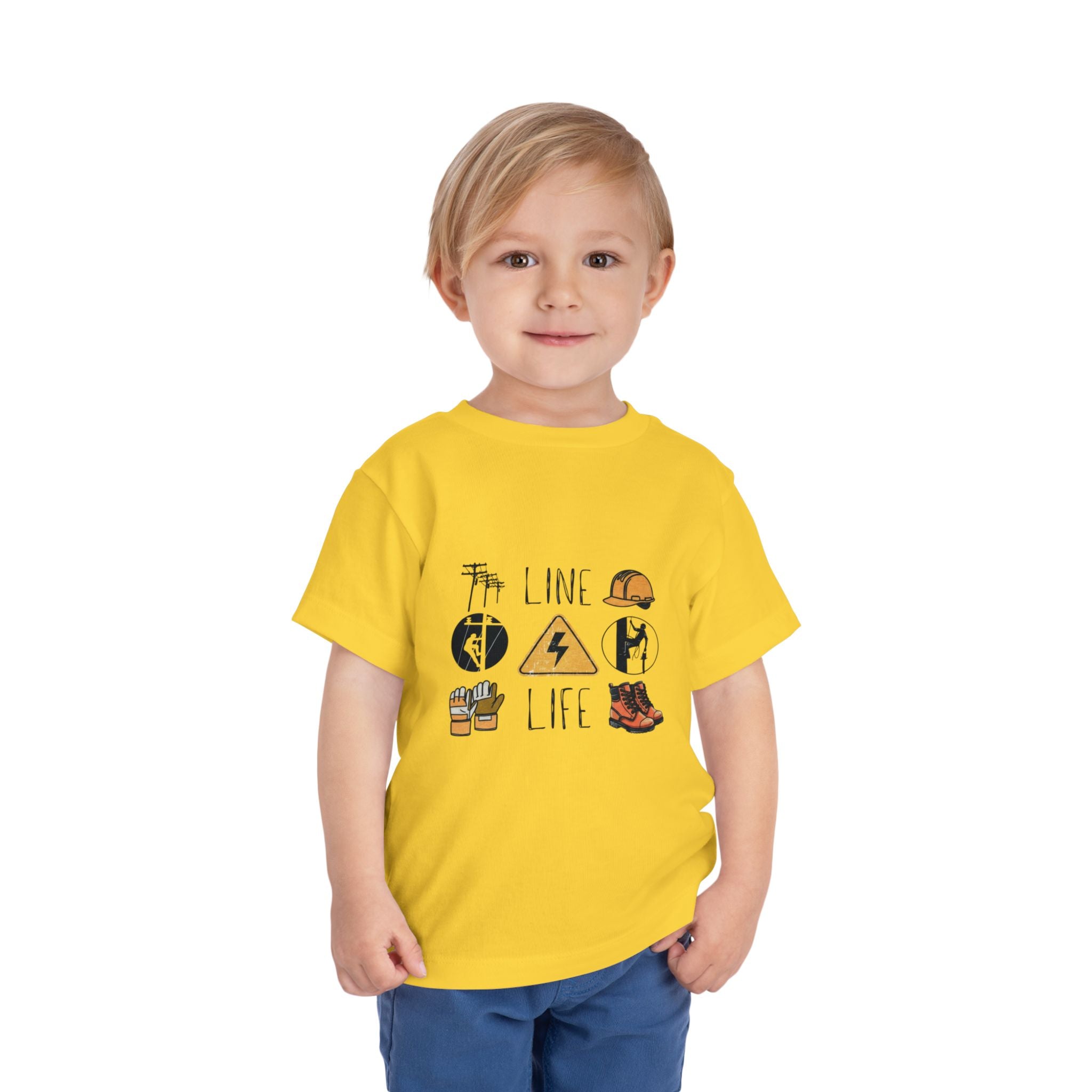 Toddler Line Life Tee, Kids Safety Shirt, Construction Theme, Funny Work Tee, Unique Gift for Boys, Personalized Toddler Apparel