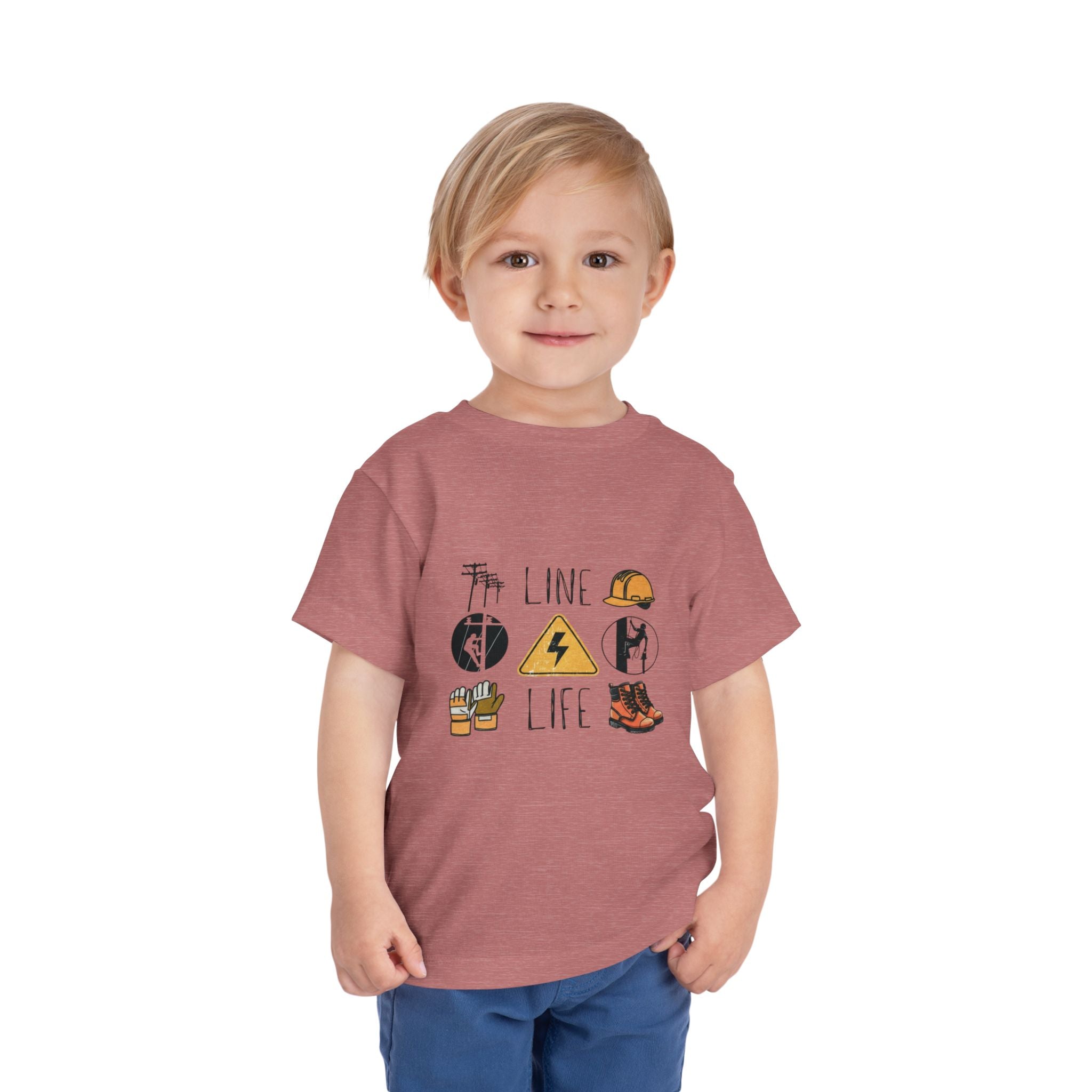 Toddler Line Life Tee, Kids Safety Shirt, Construction Theme, Funny Work Tee, Unique Gift for Boys, Personalized Toddler Apparel