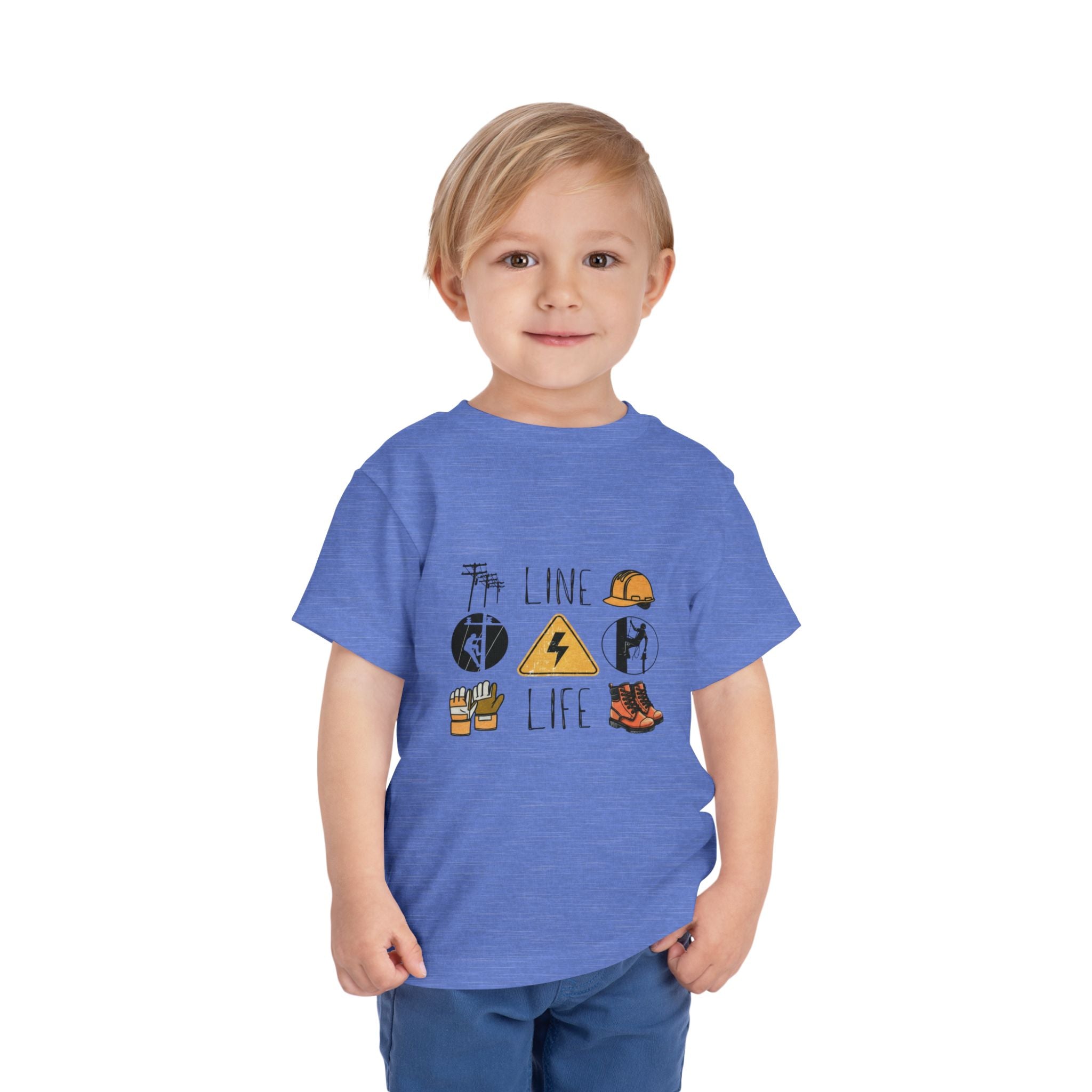 Toddler Line Life Tee, Kids Safety Shirt, Construction Theme, Funny Work Tee, Unique Gift for Boys, Personalized Toddler Apparel