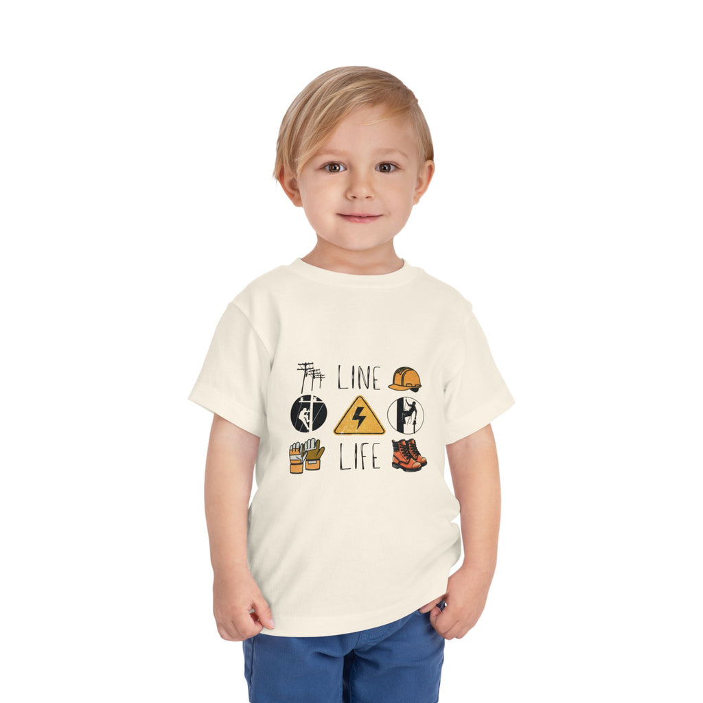 Toddler Line Life Tee, Kids Safety Shirt, Construction Theme, Funny Work Tee, Unique Gift for Boys, Personalized Toddler Apparel