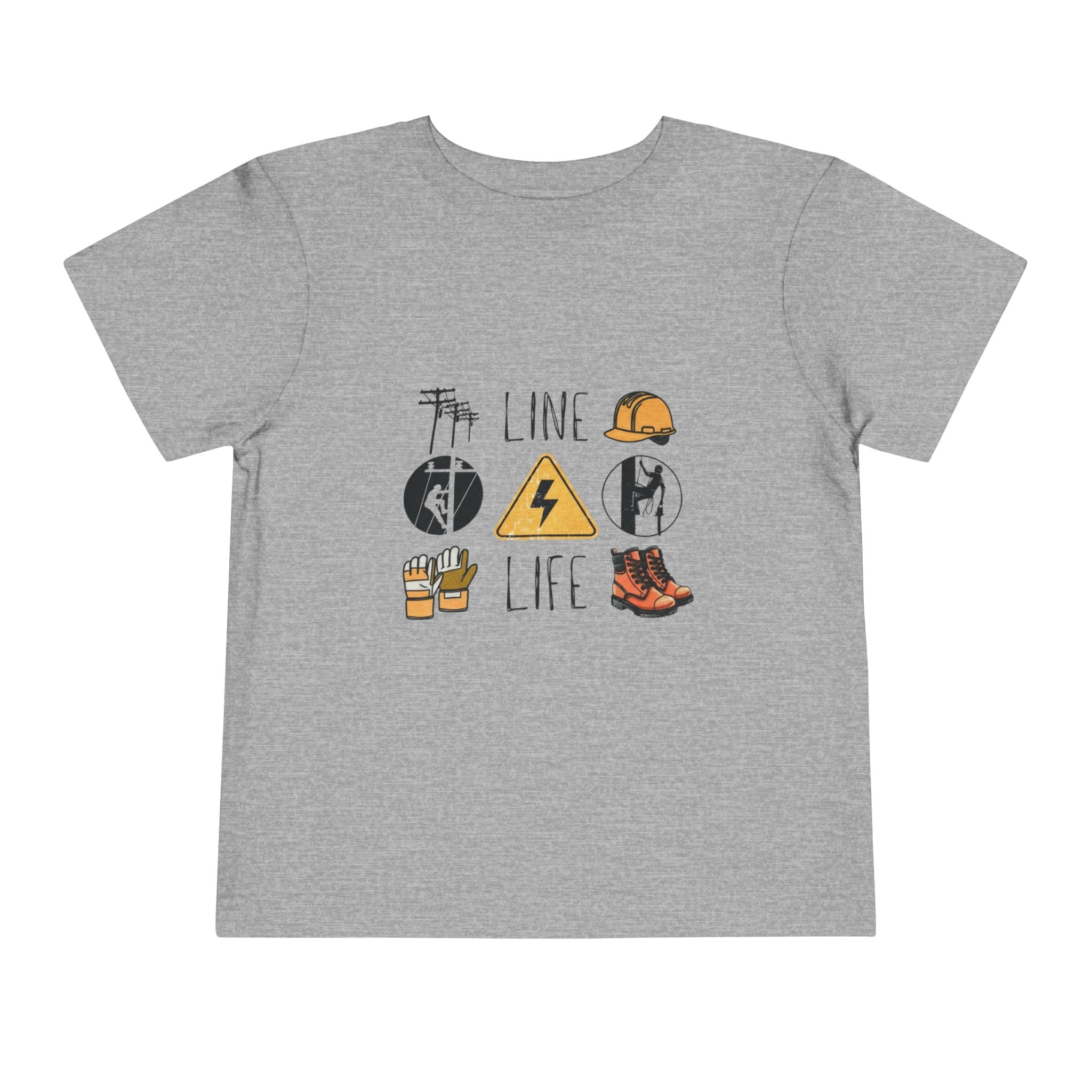 Toddler Line Life Tee, Kids Safety Shirt, Construction Theme, Funny Work Tee, Unique Gift for Boys, Personalized Toddler Apparel