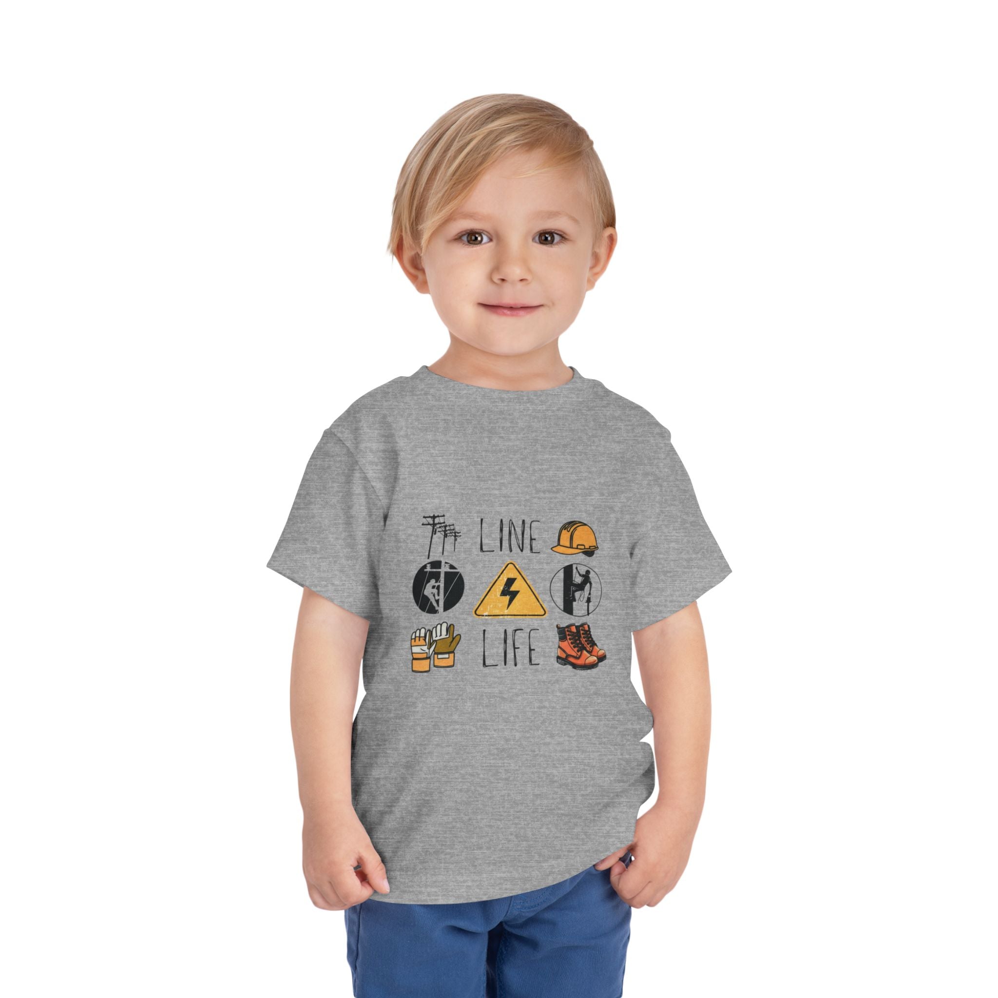 Toddler Line Life Tee, Kids Safety Shirt, Construction Theme, Funny Work Tee, Unique Gift for Boys, Personalized Toddler Apparel