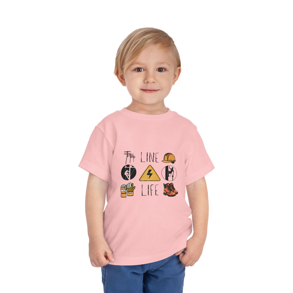 Toddler Line Life Tee, Kids Safety Shirt, Construction Theme, Funny Work Tee, Unique Gift for Boys, Personalized Toddler Apparel
